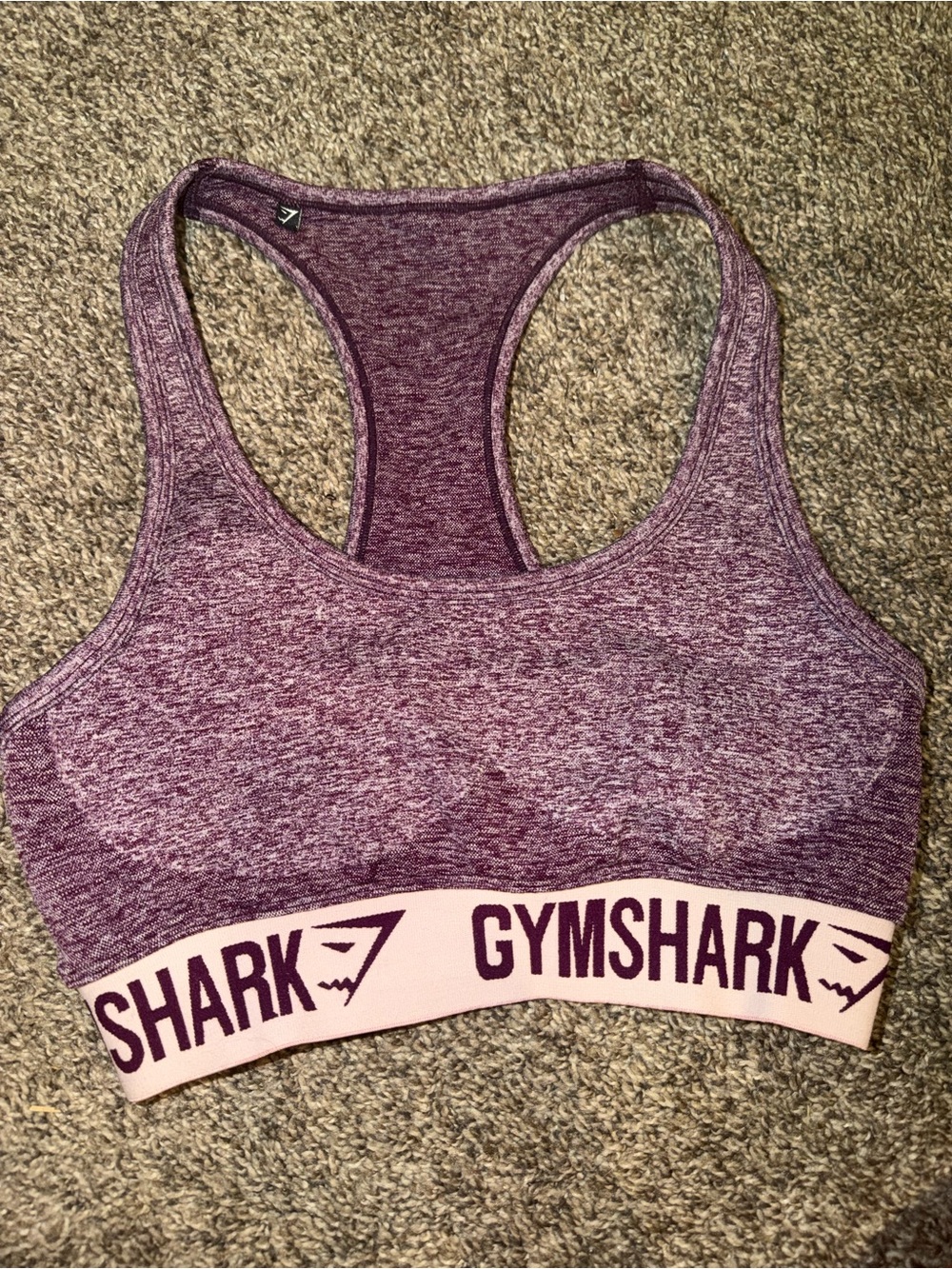 Gym shark size medium sports bra purple white